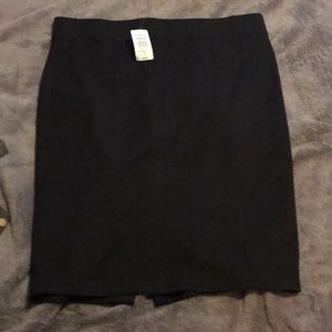 Black Ponte Knit Pencil Skirt